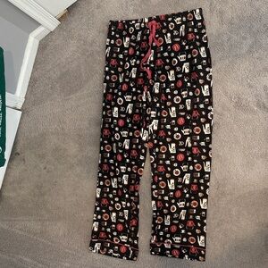 Cozy Black and Red Coffee Print Pajama Pants